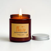 Brand aroma kaars - Be Chilled, brandbare aromatherapie kaars met brandend vuur
